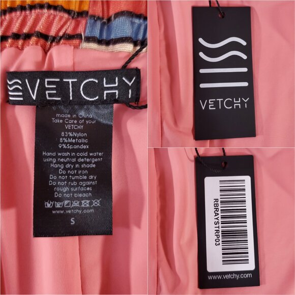 NWT Vetchy Womens Size Small Sunset Stripe Shirt & Shorts 2 Pieces Set - Picture 15 of 16